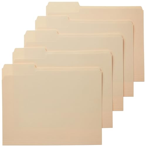 Minimalist Basics Sturdy File Folders with Reinforced Tabs for Filing and Set