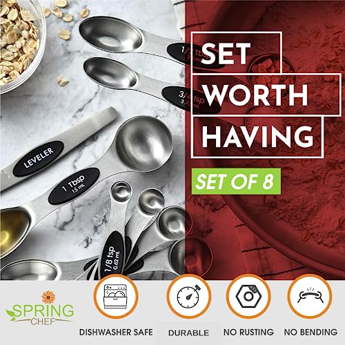 refined Spring Chef Stainless Steel Magnetic Measuring Spoons