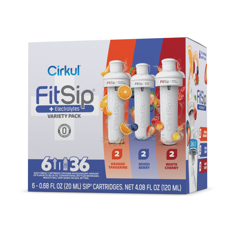 Zero-Calorie FitSip 6-Pack Variety Pack HE3H - Sugar-Free Fruit Flavor Cartridge Refill - Default Title
