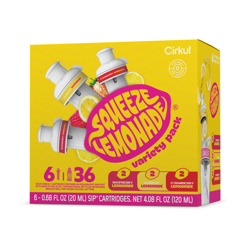 Vitamin-Infused Squeeze Lemonade 6-Pack Variety Pack 3TLS - Sugar-Free Fruit Flavor Cartridge Refill - Default Title
