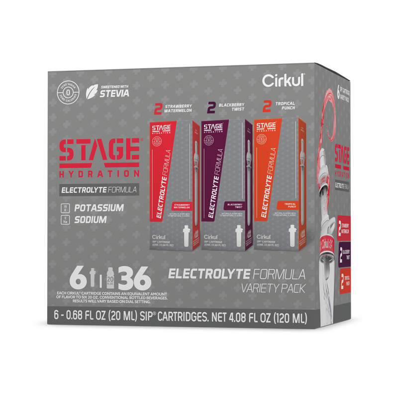 Refreshing Electrolyte Stage 6-Pack Variety Pack 4ZSP - Zero-Calorie Multi-Flavor Sip Pods for Water Bottle - Default Title