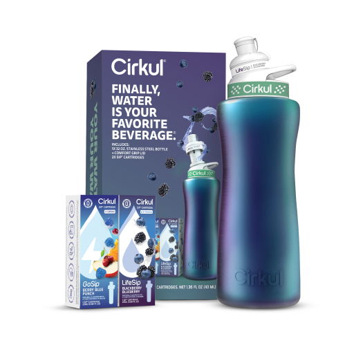 Fun Food Fidget 32oz. Chameleon Stainless Steel Bottle Starter Kit 95KR - Playful Star & Heart Shaped Geometric NeeDoh Detail