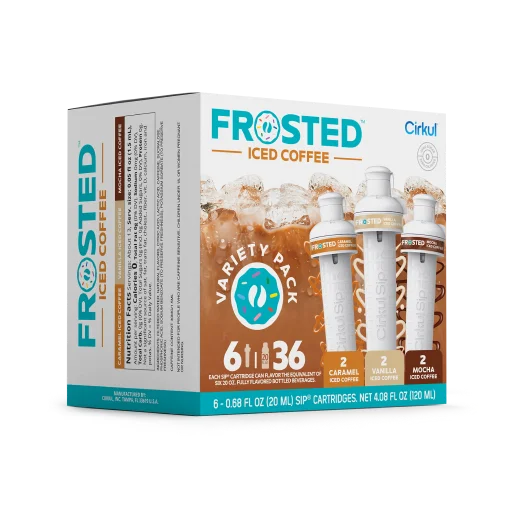 Sugar-Free Frosted Iced Coffee 6-Pack Variety Pack RAJT - Zero-Calorie Multi-Flavor Sip Pods for Water Bottle Detail