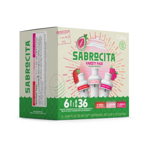 Zero-Calorie Sabrocita 6-Pack Variety Pack E8JI - Vitamin-Infused Natural Refreshing Flavor Core Detail