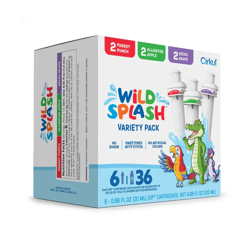 Zero-Calorie Wild Splash 6-Pack Variety Pack 2TB7 - Vitamin-Infused Natural Refreshing Flavor Core Detail